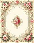 Floral Scrollwork Luxurious Ivory Rug