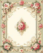 Floral Scrollwork Luxurious Ivory Rug