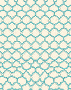 Aqua Arabesque Geometric Pattern Rug