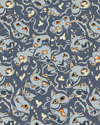 Playful Whimsical Cat Pattern Design Rug