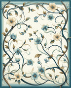 Art Nouveau Floral Vine Botanical Design Rug