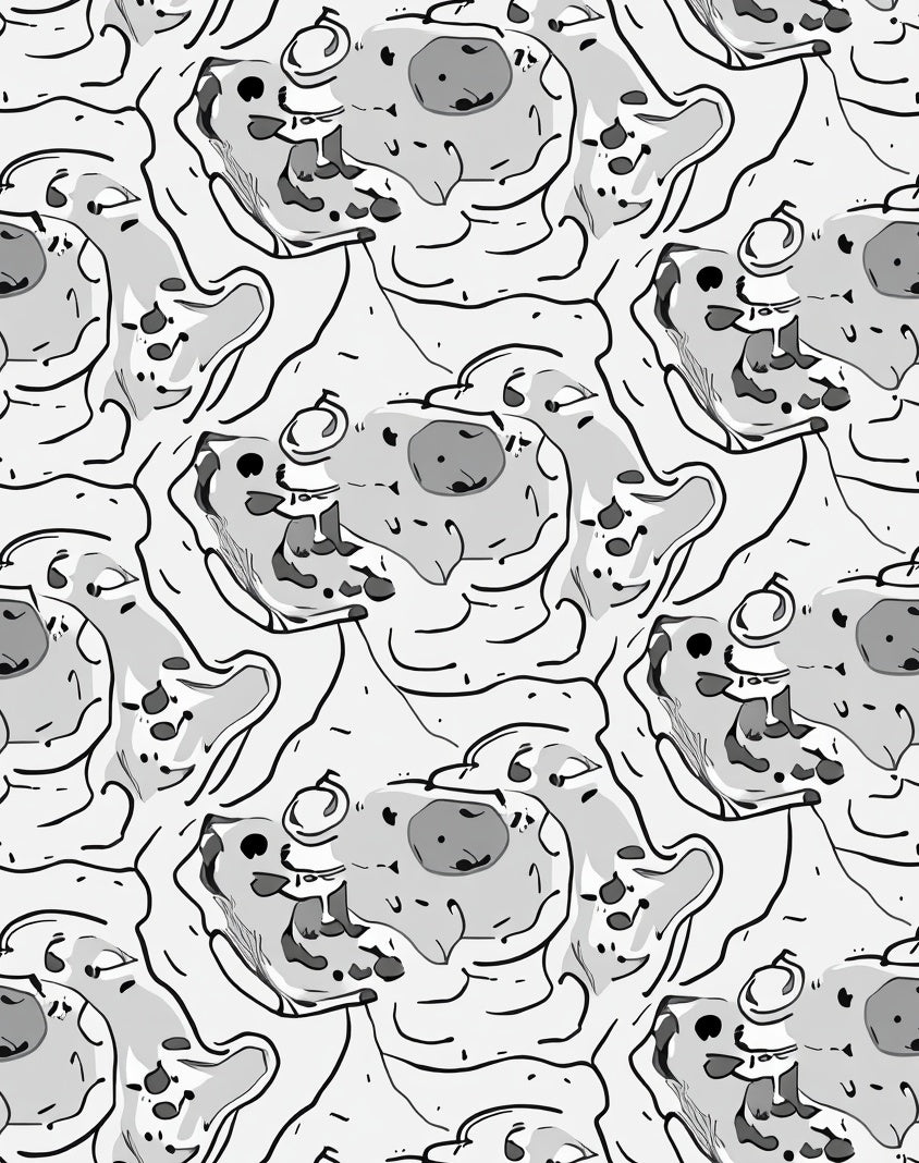 Whimsical Spots and Lines Organic Pattern Rug