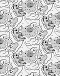 Whimsical Spots and Lines Organic Pattern Rug