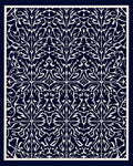 White Calligraphy Floral Pattern Rug