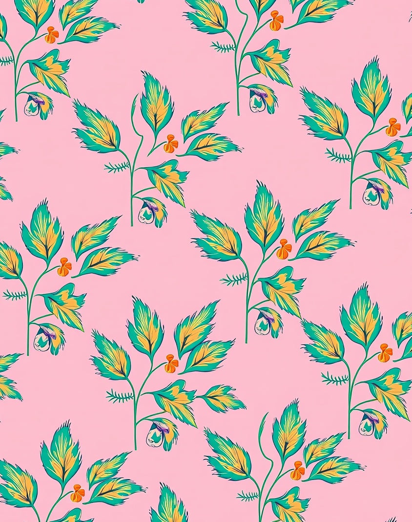 Botanical Branch Art Deco Pattern Rug