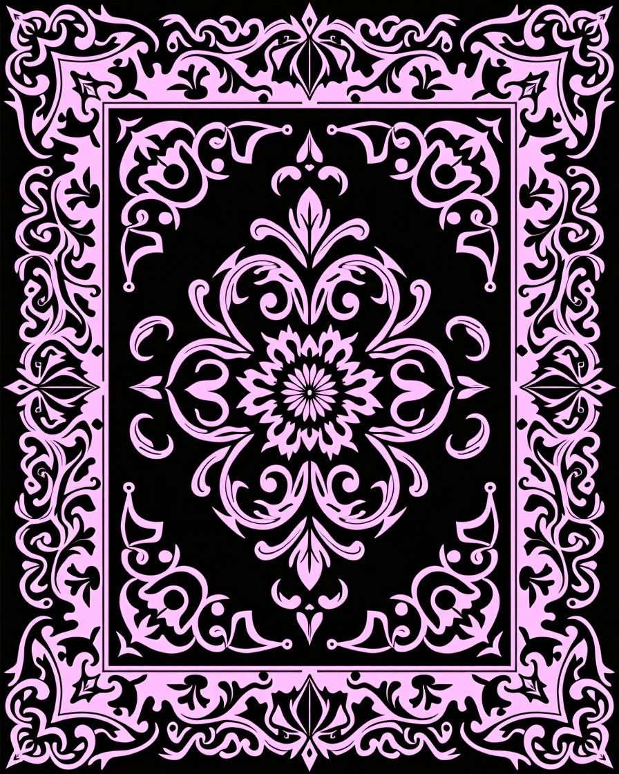 Intricate Floral Scrollwork Pattern Rug