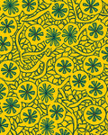 Yellow Citrus Blooms With Leaves Pattern Rug