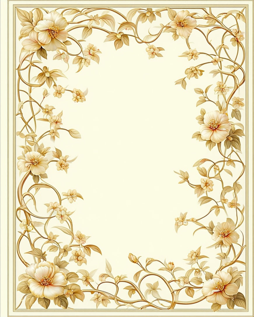 Elegant Floral Vine Motif Rug
