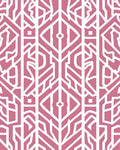 Pink White Stylized Geometric Pattern Rug