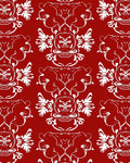 Classic Red Floral Swirl Pattern Rug