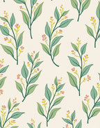 Botanical Floral Branch Pattern Rug