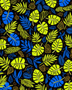 Vibrant Tropical Leaf Pattern Rug