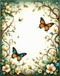 Whimsical Butterflies Floral Vine Rug