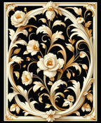 Ornate Floral Cream Gold Pattern Rug