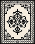 Black Floral Medallion Ornamental Rug