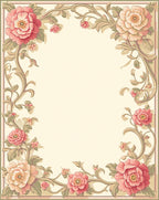 Elegant Floral Archway Border Design Rug