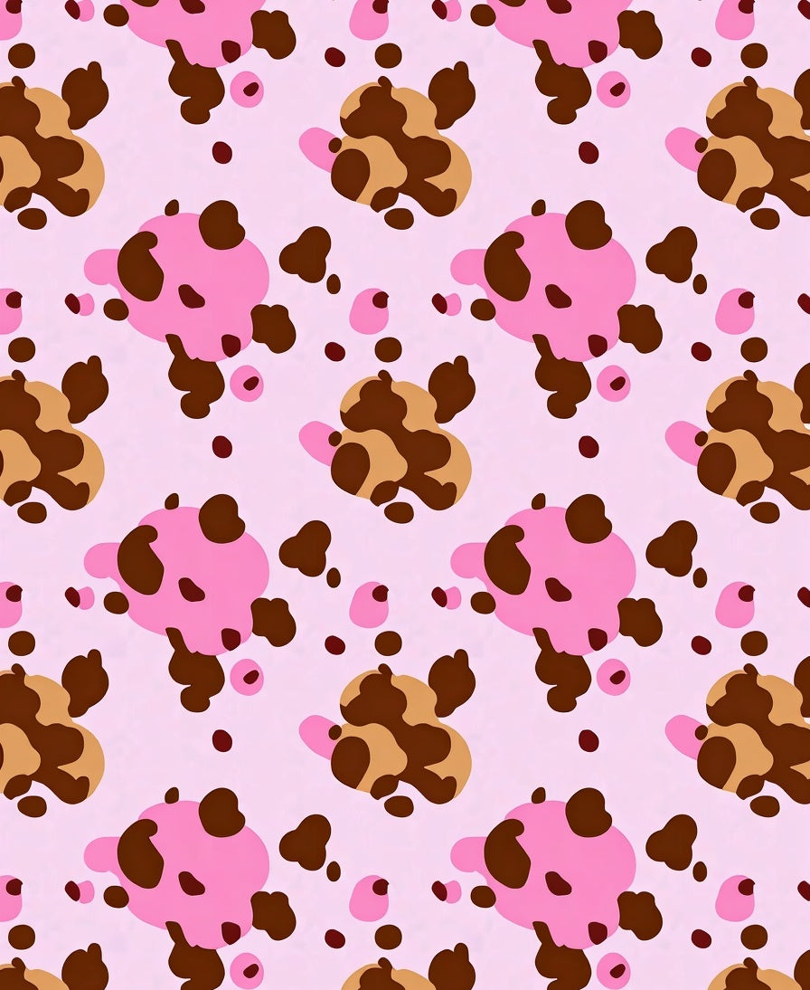 Playful Pink Brown Spots Design Rug