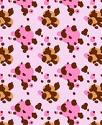 Playful Pink Brown Spots Design Rug