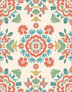 Retro Floral Mandala Pattern Rug