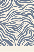 Wavy Blue Stripes Pattern Rug