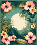 Tropical Flower Palm Leaf Vista Design Rug