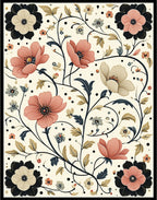 Floral Vine Pattern With 7 Colors Rug
