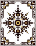 Exotic Floral Starburst Frame Rug