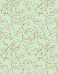Whimsical Outline Floral Pattern Rug