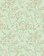 Whimsical Outline Floral Pattern Rug