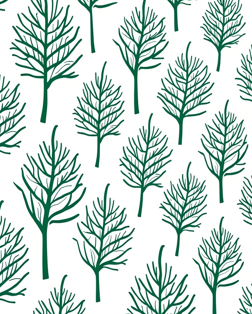 Line Art Forest Pattern Rug
