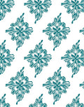 Teal Abstract Floral Whimsical Design Rug