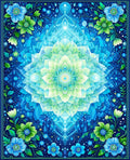 Vibrant Blue Green Floral Mandala Design Rug
