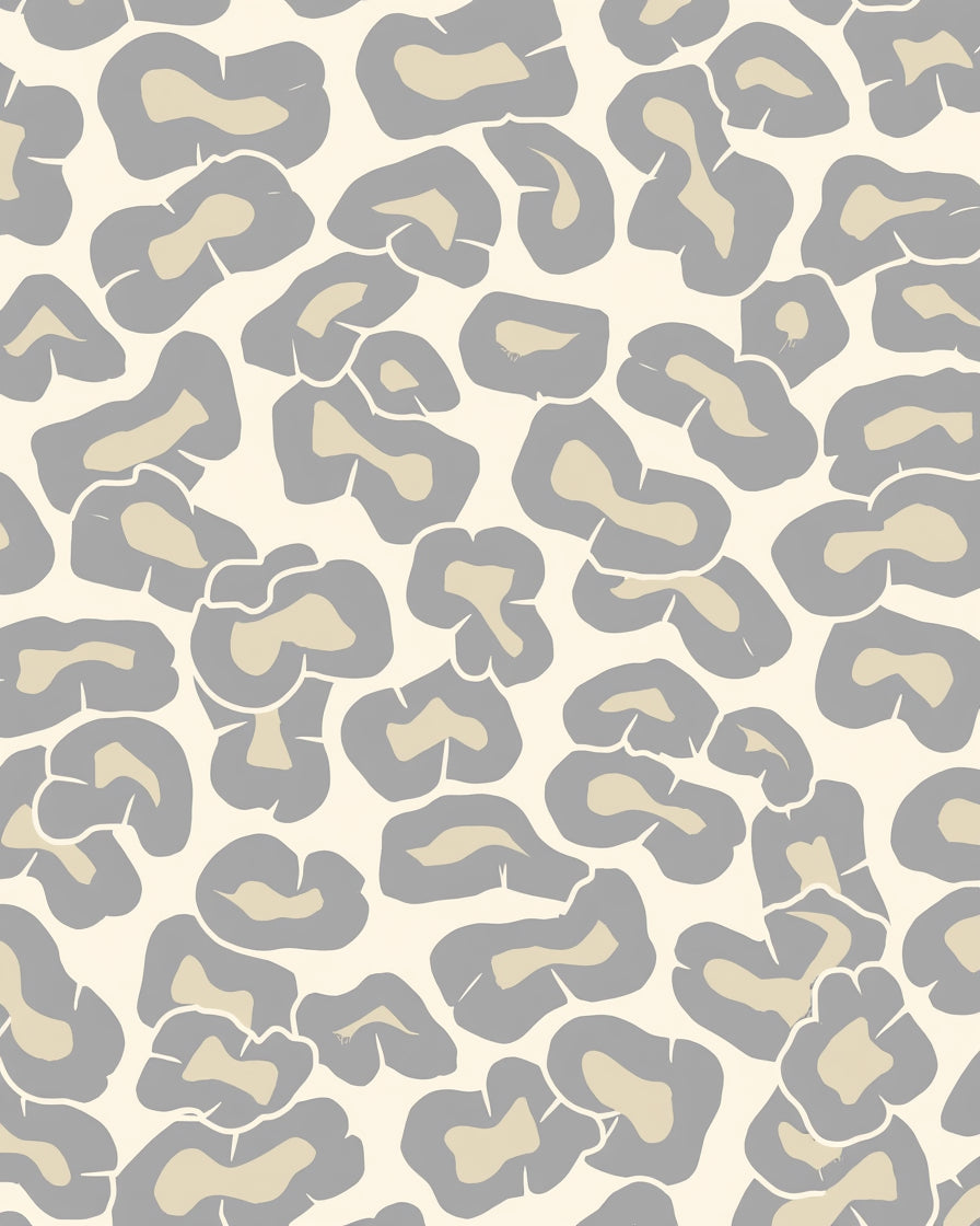 Neutral Leopard Print Pattern Rug