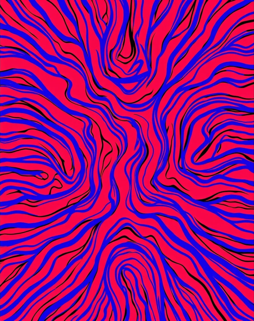 Bold Abstract Waves Graphic Rug