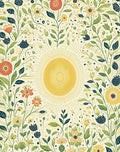 Whimsical Sun And Floral Meadow Print Rug