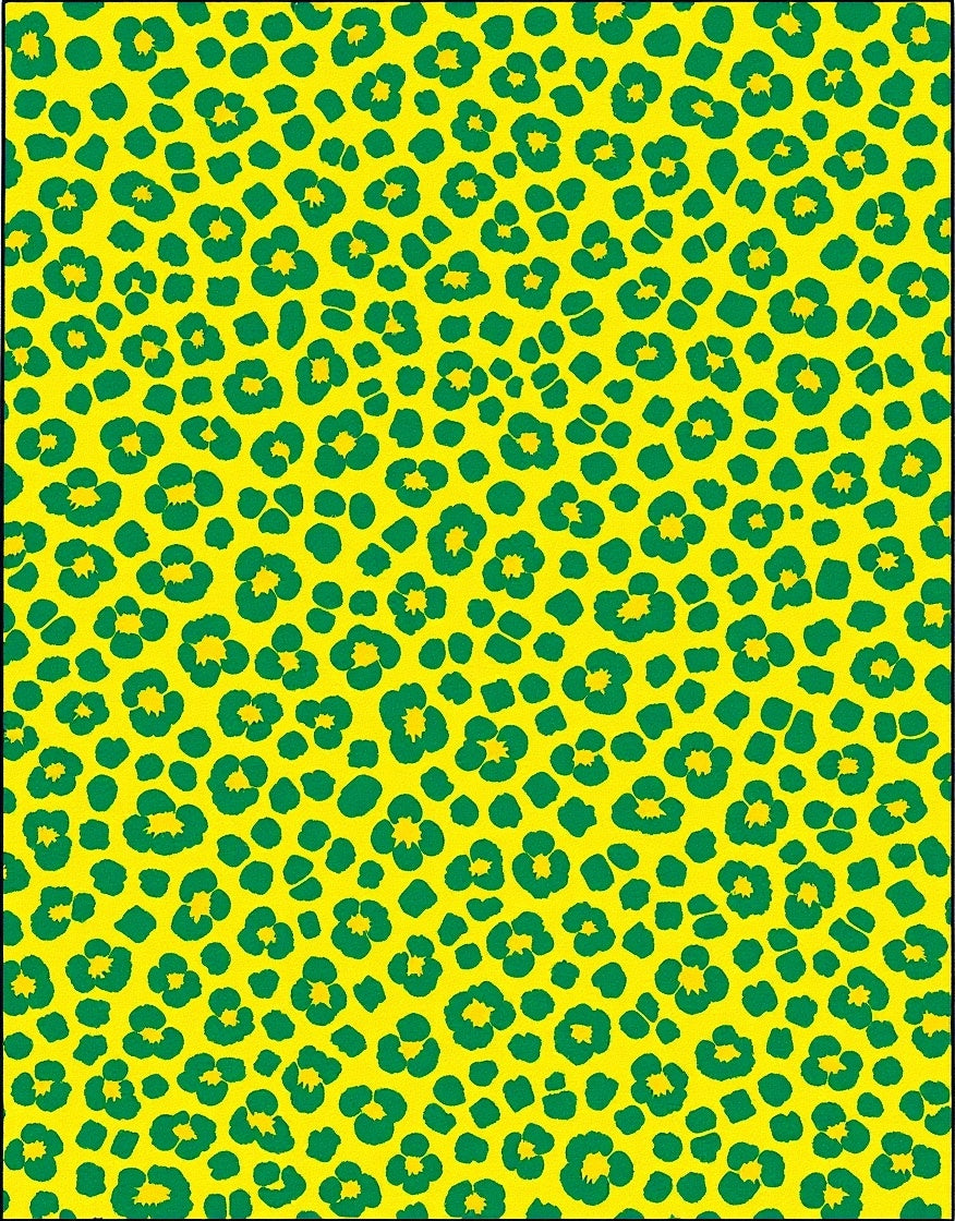 Bold Green Yellow Animal Print Rug