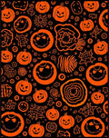 Orange Pumpkin Spider Web Halloween Pattern Rug