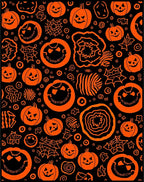 Orange Pumpkin Spider Web Halloween Pattern Rug