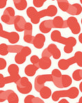 Coral Overlapping Blob Pattern Rug