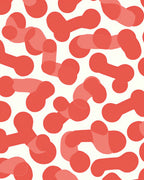 Coral Overlapping Blob Pattern Rug