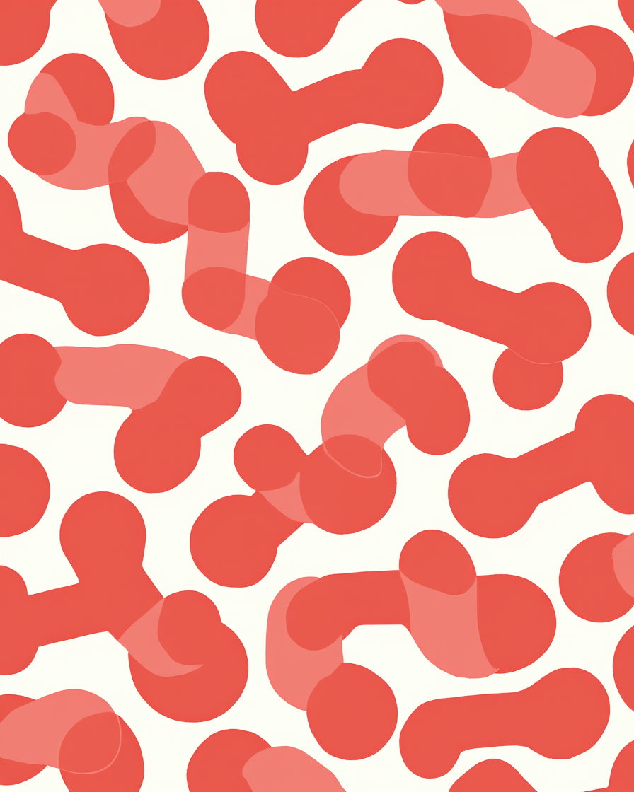 Coral Overlapping Blob Pattern Rug