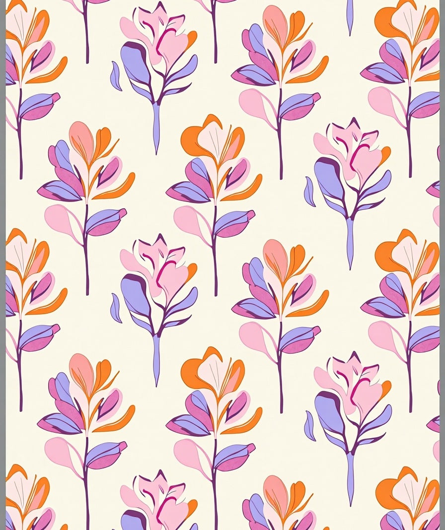 Retro Floral Abstract Pattern Rug