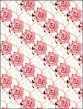 Pink Rose Patterned Contemporary Rug
