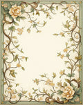 Elegant Floral Vine Swirls Rug