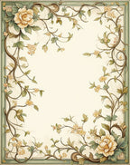Elegant Floral Vine Swirls Rug