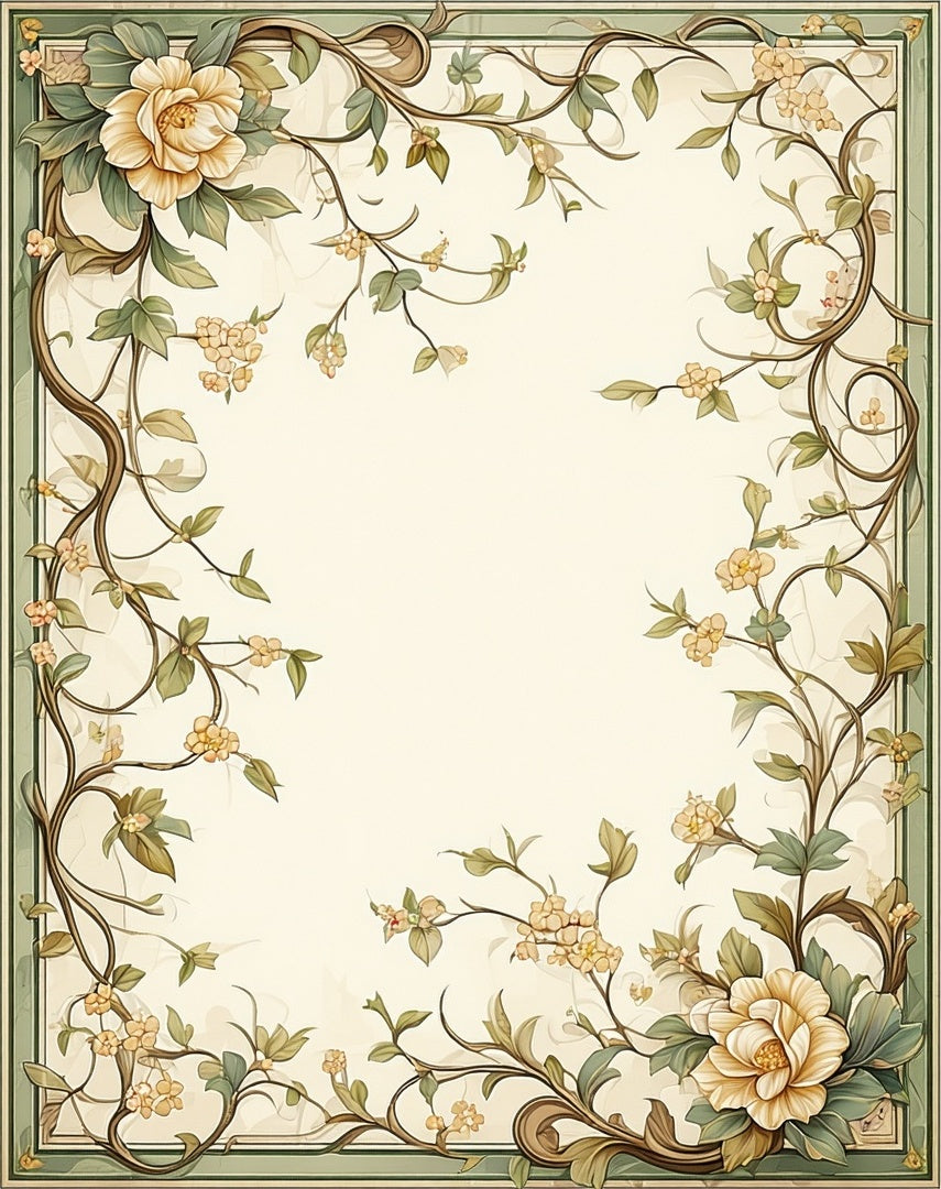 Elegant Floral Vine Swirls Rug