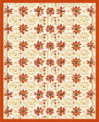 Intricate Floral Pattern With Orange Blooms Rug