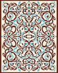 Ornate Scrollwork Floral Symmetry Rug