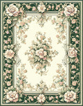 Classic Floral Meadow Garden Design Rug
