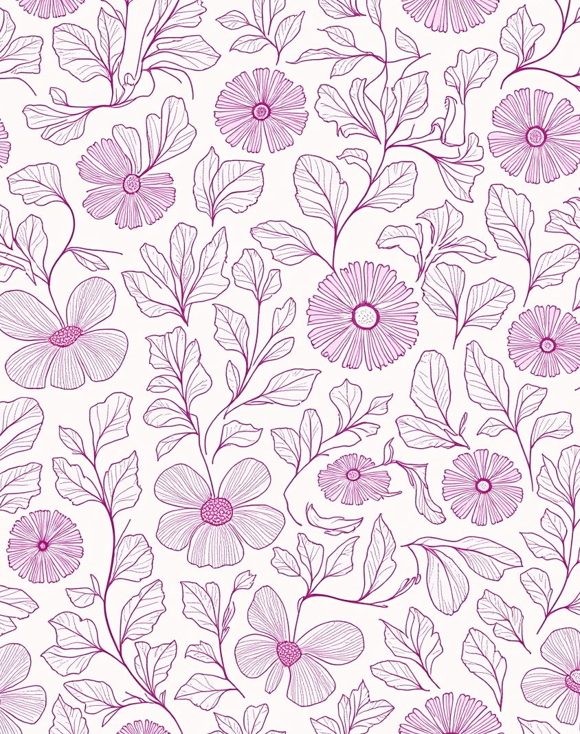 Delicate Floral Vine Pattern Design Rug